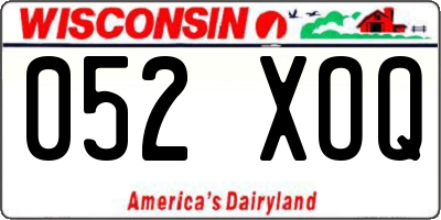 WI license plate 052XOQ
