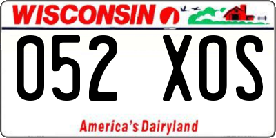 WI license plate 052XOS