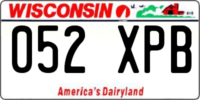 WI license plate 052XPB