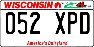 WI license plate 052XPD
