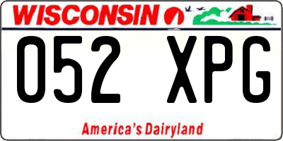 WI license plate 052XPG