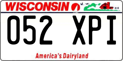 WI license plate 052XPI