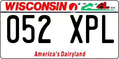 WI license plate 052XPL