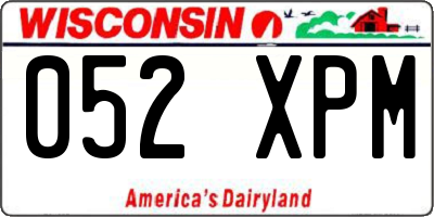 WI license plate 052XPM