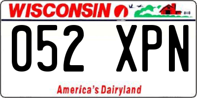 WI license plate 052XPN
