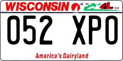 WI license plate 052XPO