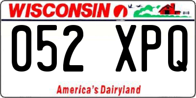 WI license plate 052XPQ