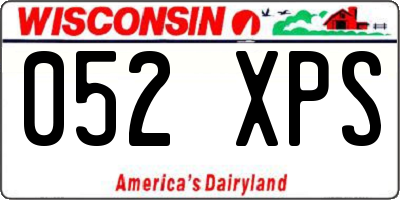 WI license plate 052XPS