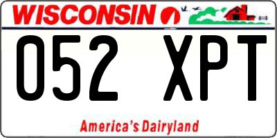 WI license plate 052XPT
