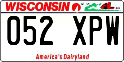 WI license plate 052XPW