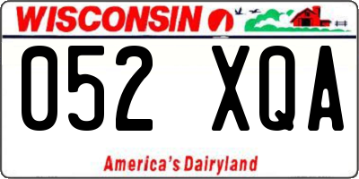 WI license plate 052XQA