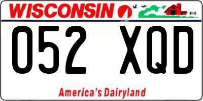 WI license plate 052XQD