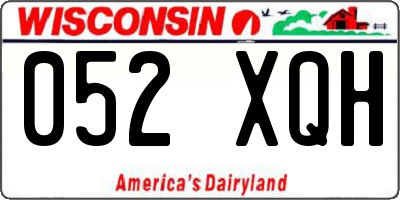 WI license plate 052XQH