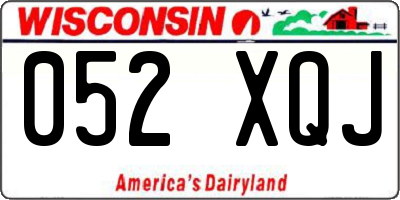 WI license plate 052XQJ