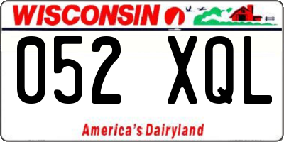 WI license plate 052XQL