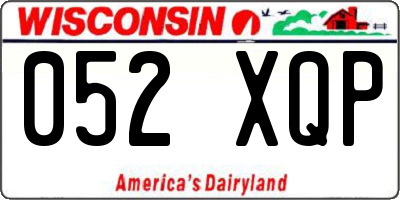 WI license plate 052XQP