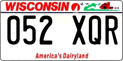 WI license plate 052XQR