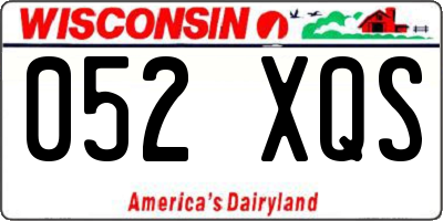 WI license plate 052XQS