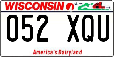 WI license plate 052XQU