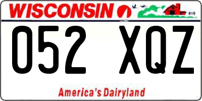 WI license plate 052XQZ