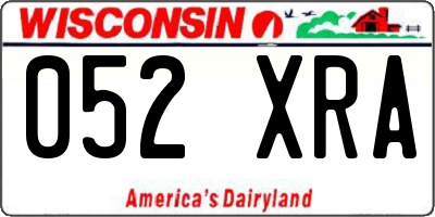 WI license plate 052XRA