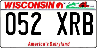 WI license plate 052XRB