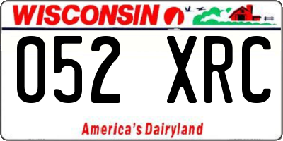 WI license plate 052XRC