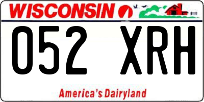 WI license plate 052XRH