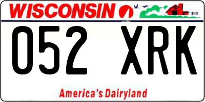 WI license plate 052XRK