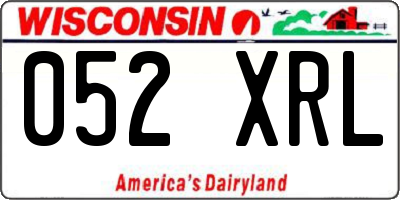 WI license plate 052XRL