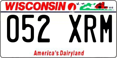 WI license plate 052XRM