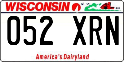 WI license plate 052XRN