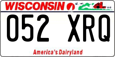 WI license plate 052XRQ