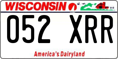 WI license plate 052XRR