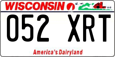WI license plate 052XRT