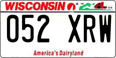 WI license plate 052XRW
