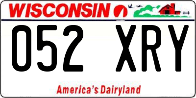 WI license plate 052XRY