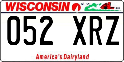 WI license plate 052XRZ