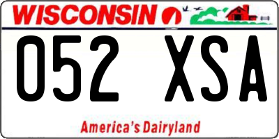 WI license plate 052XSA