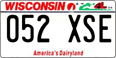 WI license plate 052XSE