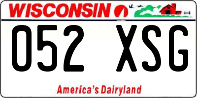 WI license plate 052XSG