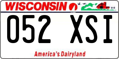 WI license plate 052XSI