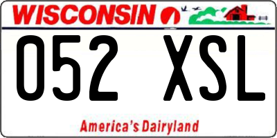 WI license plate 052XSL