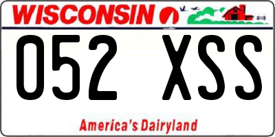 WI license plate 052XSS