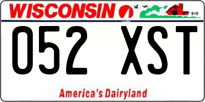 WI license plate 052XST
