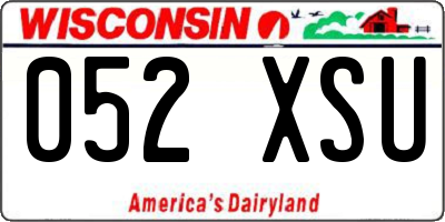 WI license plate 052XSU