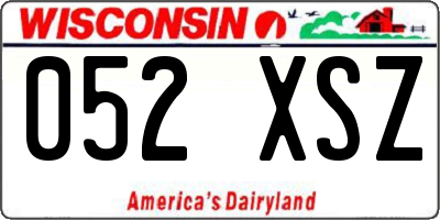 WI license plate 052XSZ