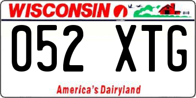 WI license plate 052XTG