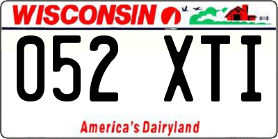 WI license plate 052XTI