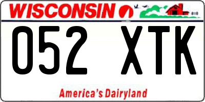 WI license plate 052XTK
